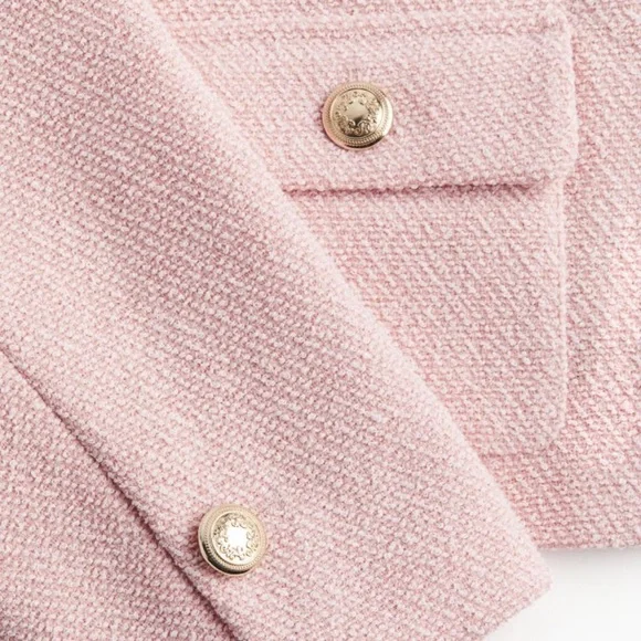 COQUETTE AESTHETIC SOLD OUT H&M LADY JACKET TEXTURED TWEED STYLE XS NWT 🌸🎀🩰✨ - Picture 3 of 9